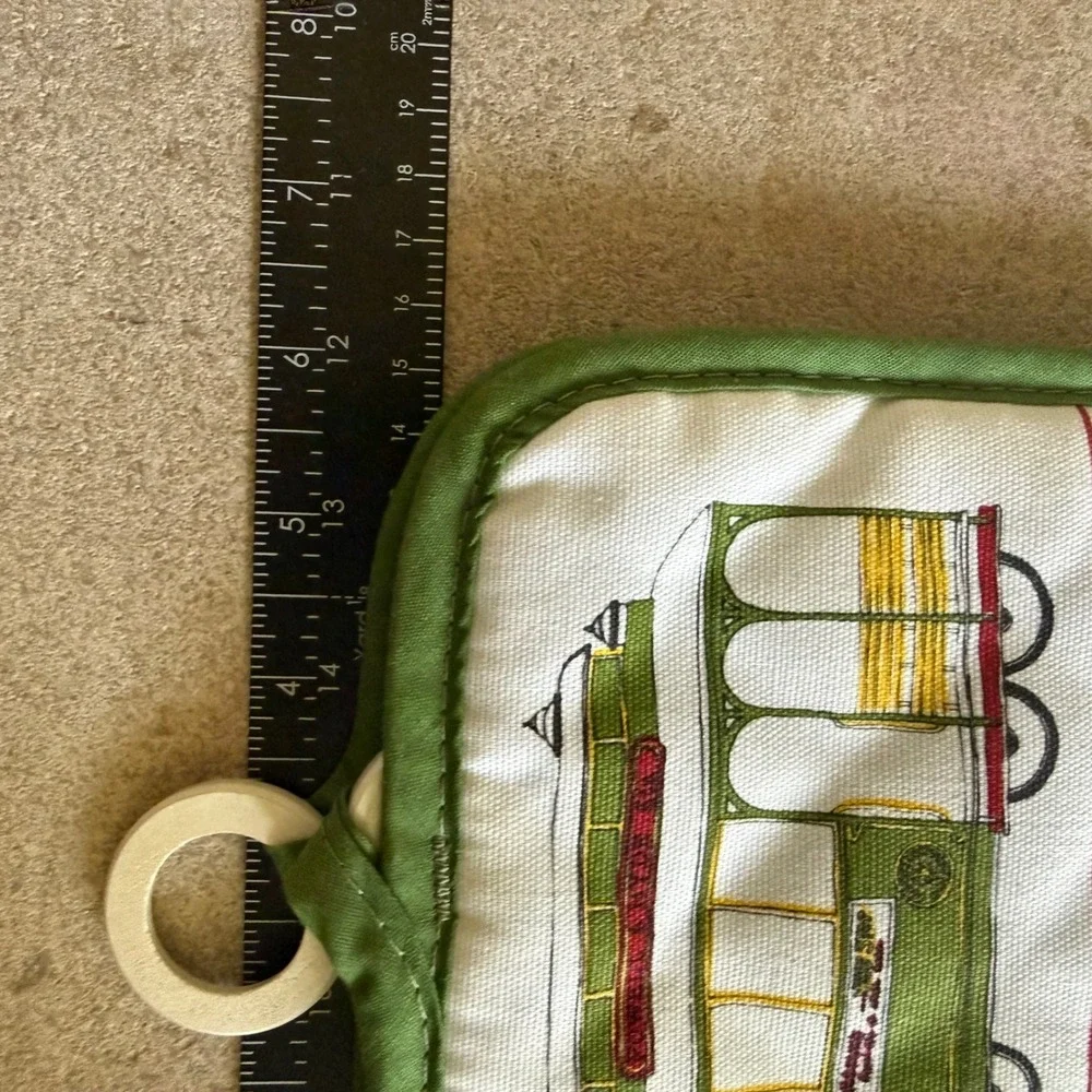 Vintage San Francisco Potholders Set Cable Car Souvenir Kitchen Hot‎ Pads 2 pack